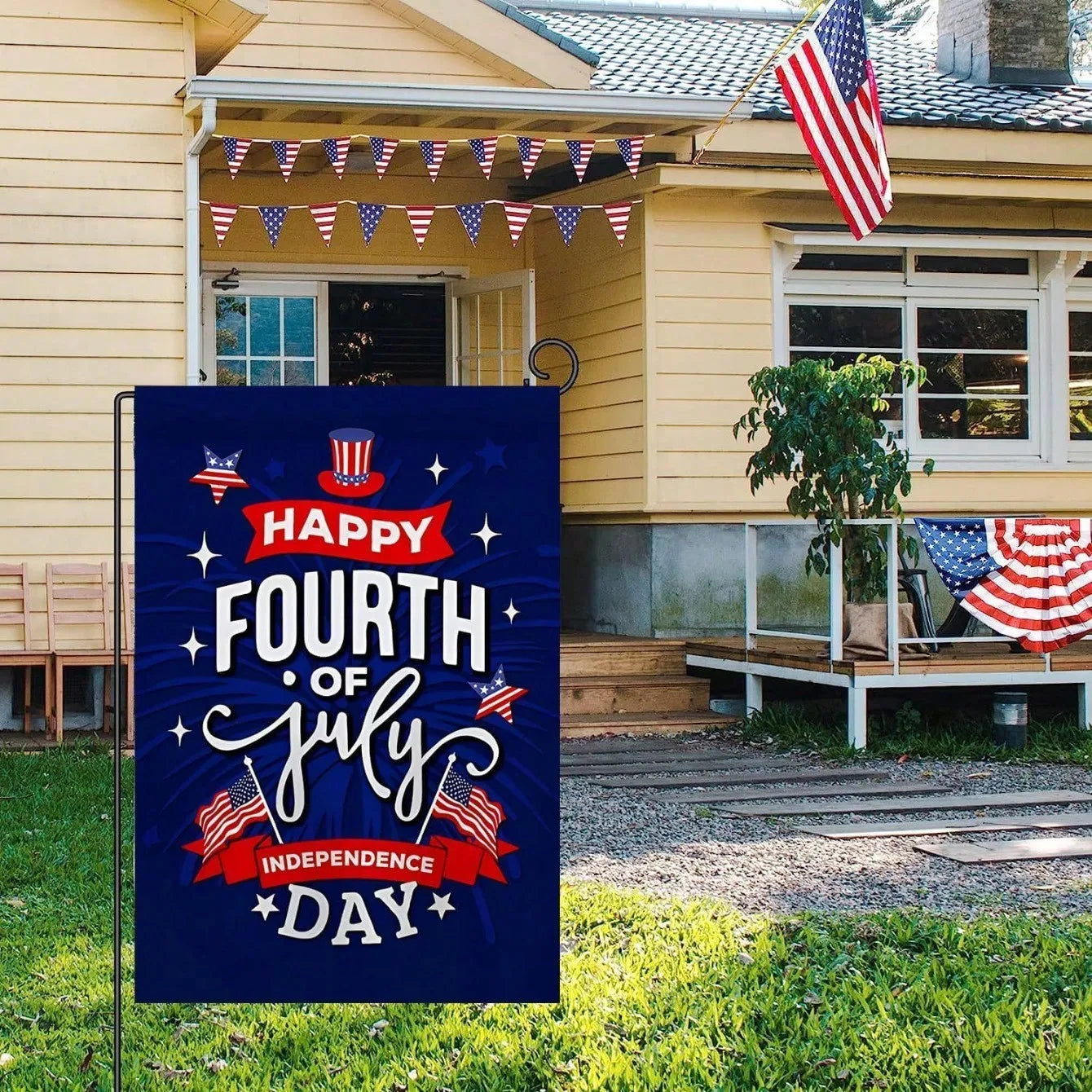 Memorial Day Patriotic Garden Flag 4th of July Independence Day American Decor, Stars and Stripes Outdoor Yard Porch Summer