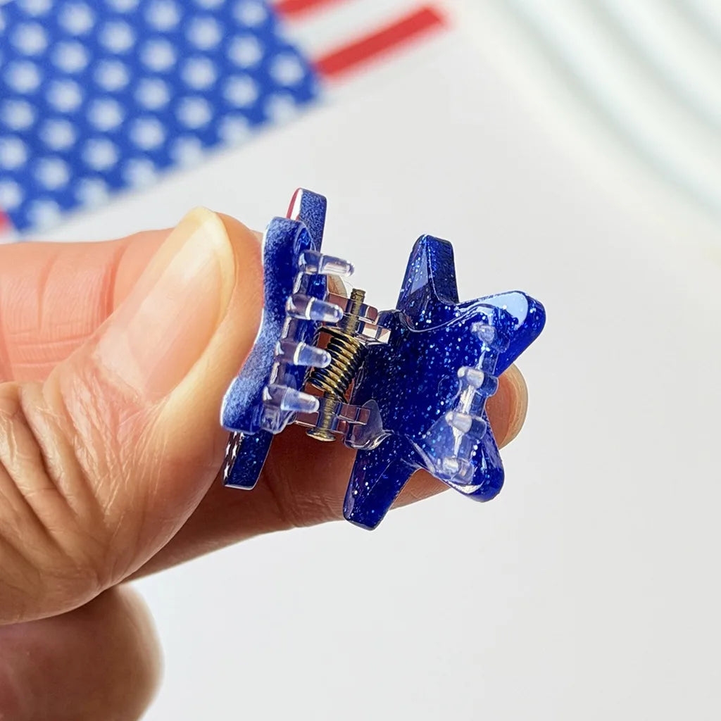 American Flag Pattern Mini Hair Claw Clips Patriotic 4th Of July Independence Day Hair Accessories For Women