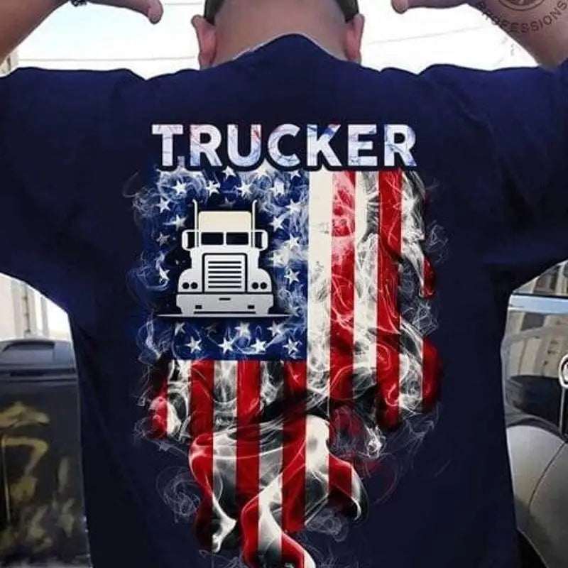 Trucker Driver, Independence Day, American Flag, 4th Of July T shirt