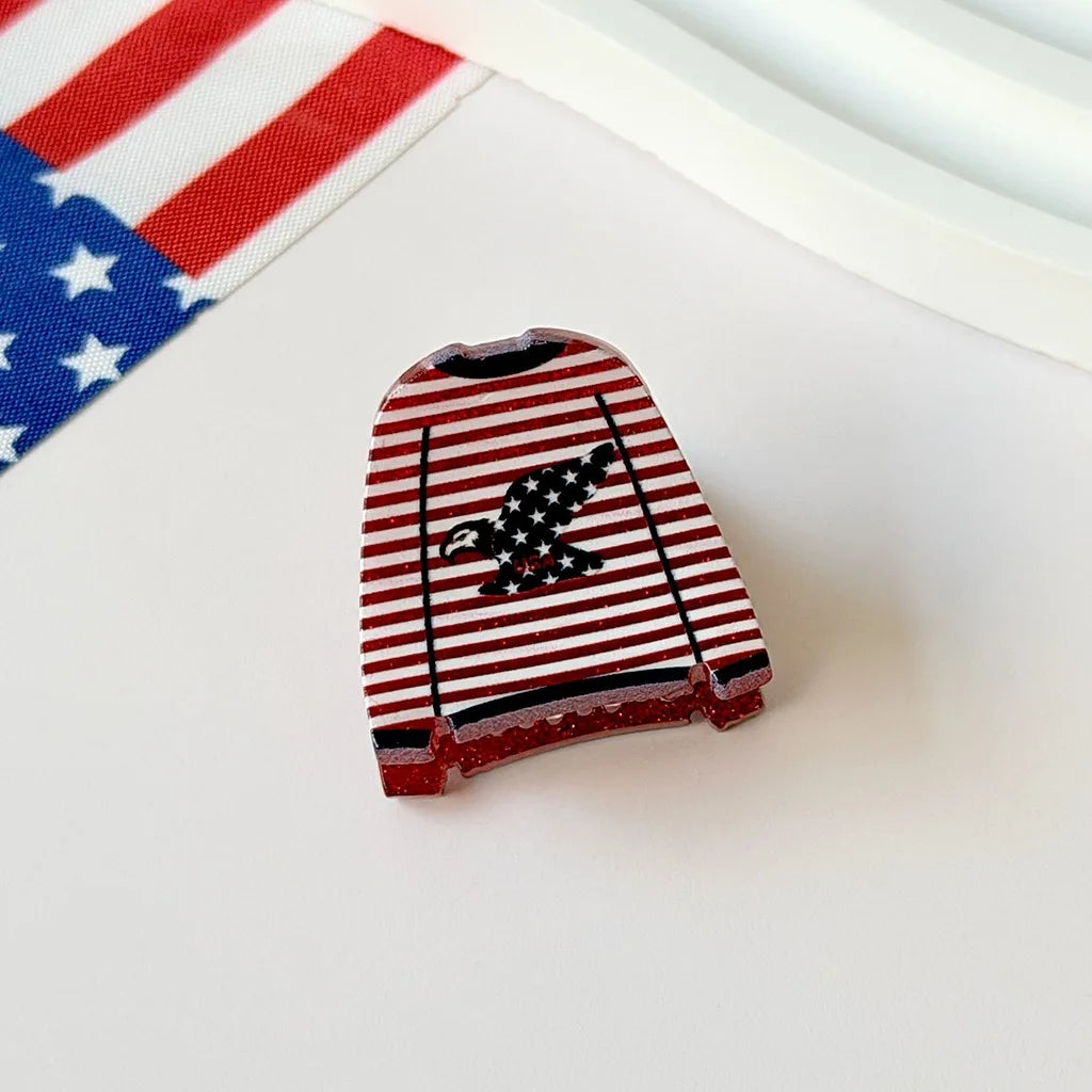 American Flag Pattern Mini Hair Claw Clips Patriotic 4th Of July Independence Day Hair Accessories For Women