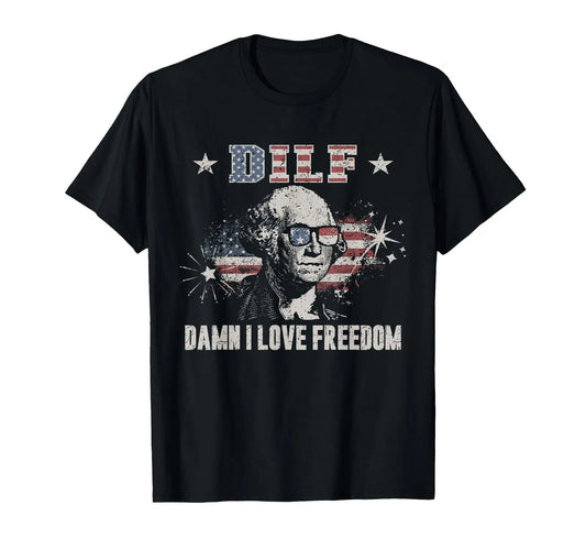 4th of July Freedom Pride USA Flag T-Shirt for Men