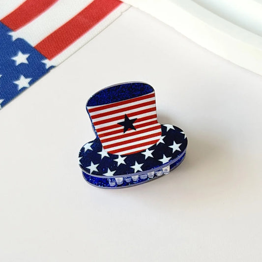 American Flag Pattern Mini Hair Claw Clips Patriotic 4th Of July Independence Day Hair Accessories For Women